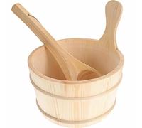 Mixtric Seau de Sauna 4L avec Louche, Seau de Sauna Élégant avec Louche, Accessoire de Sauna Durable avec Doublure Étanche, Set de Seau à Infusion