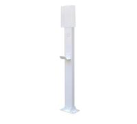 Mixtric Socle Recharge Ve Acier Laminé à Froid, Socle Recharge Autonome pour VéHicules à éNergies Nouvelles, Poteau Support pour Bornes Recharge, Compatible avec Chargeurs Muraux,Blanc,Back Panel