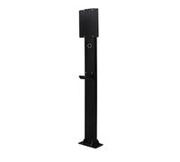 Mixtric Socle Recharge Ve Acier Laminé à Froid, Socle Recharge Autonome pour VéHicules à éNergies Nouvelles, Poteau Support pour Bornes Recharge, Compatible avec Chargeurs Muraux,Noir,Back Panel