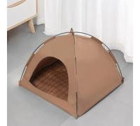 Mixtric Tente Pliable Chat avec Matelas RafraîChissant, Tentes D'IntéRieur Chat avec FenêTres Filet, Cache Portable pour Petits Chiens, Confort Toute L'AnnéE, EntièRement Lavable,café,XL