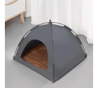Mixtric Tente Pliable Chat avec Matelas RafraîChissant, Tentes D'IntéRieur Chat avec FenêTres Filet, Cache Portable pour Petits Chiens, Confort Toute L'AnnéE, EntièRement Lavable,Gris,L