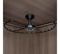 Mixtric Tringle Penderie d'angle Rotative à 360°, Tringle Penderie Ronde MéTal, Supports VêTements Robustes pour Suspendre VêTements, Organiseur Rangement,Noir,52CM