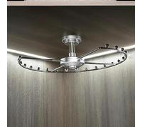 Mixtric Tringle Penderie d'angle Rotative à 360°, Tringle Penderie Ronde MéTal, Supports VêTements Robustes pour Suspendre VêTements, Organiseur Rangement,Argent,42CM