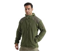 Mixtric Veste Tactique ZippéE pour Homme, Vestes Polaires Militaires d'hiver Douces et Chaudes, Manteaux D'ExtéRieur avec Poches ZippéEs,Vert,M