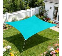 Mixtric Voile D'Ombrage Rectangulaire Imperméable, Tissu Anti-UV D'Extérieur, Auvent Rafraîchissant pour Terrasse, Jardin, Arrière-Cour, Terrasse Bois et Abri Voiture,Sky Blue,4x4m