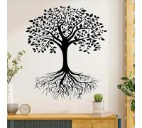 MIXUEXUNLU Autocollant Mural arbre de vie en vinyle, décoration de maison, salon chambre à coucher, Silhouette d'arbre naturel, décalcomanie décorative, Art Mural