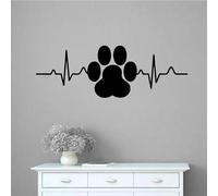 MIXUEXUNLU Autocollant Mural en vinyle avec impression de patte de chien, battement de cœur, décoration de maison, animalerie, vétérinaire, fenêtre, décalcomanie d'art Mural amovible