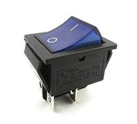 MixWare-MegaShop Interrupteur à bascule, 4 broches, 16 A, 250 VAC, éclairage bleu, montage enfichable, fiche plate de 6,3 mm