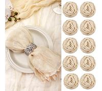 Mixweer Lot de 54 Serviettes en Gaze en étamine, Beige, Polyester, 50 x 50 cm, 54 Serviettes de Table