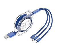 MiXXAR USB, 3 en 1 Retractable Multi Chargeur USB Cable Rapide 2 IP Micro USB Type C Connecteurs pour Tablettes Smartphone 11 XS X 8 Galaxy S10 S9 S8 Huawei Xiaomi OnePlus LG Kindle PS4