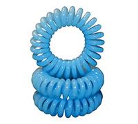 Miya beautycenter® Lot de 3 chouchous de qualité supérieure en bleu ciel, câble téléphonique élastique, mini spirale en plastique, caoutchouc pour cheveux en câble téléphonique, bijoux pour cheveux, bracelet