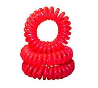 Miya® Lot de 3 élastiques à cheveux de qualité supérieure en rouge clair, câble téléphonique, mini spirale en plastique, chouchou de téléphone, accessoires pour cheveux, bracelet