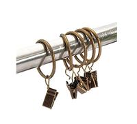 Miya@ Lot de 30 anneaux de rideaux en métal de qualité supérieure avec clip Drapery (Bronze)