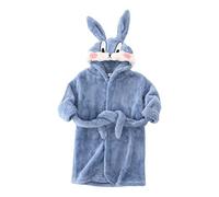 Miyanuby Peignoir de Bain pour Enfant Bébé Garçon/Fille à Capuche, Hiver Mignon Animal Doux Chaud Polaire Robe de Chambre/Pyjamas 1-7 Ans