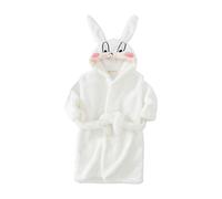 Miyanuby Peignoir de Bain pour Enfant Bébé Garçon/Fille à Capuche, Hiver Mignon Animal Doux Chaud Polaire Robe de Chambre/Pyjamas 1-7 Ans
