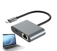Miyanvuo Adaptateur USB C Ethernet,Adaptateur Gigabit Ethernet USB - Fournitures Réseau Informatique pour Serveur Télétravail Moniteur Jeu Centre Médias