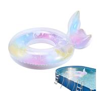Miyanvuo Bouée Piscine - Anneaux Gonflables Iridescent à Effet Arc-en-| Bouée de Piscine Ronde avec Design Queue de Poisson | pour Rivière Lac Parc Aquatique Plage