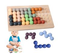 Miyanvuo Jeu de Perles Puzzle - Tri des Couleurs Et Empilage,Puzzle De Perles en Bois pour Bébés,pour Maison Salle De Classe Voyage Trajets en Voiture Filles Élèves Plus De 36 Mois