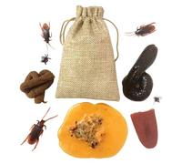Miyanvuo Kit de Farces - 10 Pièces Fausses Crottes et Cafards | Accessoires Inédits Gags Pratiques Fous Rires Crotte Factice Cafards Faux pour Poisson d'Avril Halloween