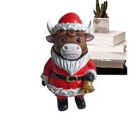 Miyanvuo Statuette Vache Highland - Statue de Noël de Bétail Highland | Sculpture en Résine Ornement Écossais Décoration pour Étagère Maison Affichage Festif