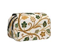 MIYMIYN Trousse à stylos double coque - Tissu Oxford recyclable, impressions d'art tendance, peut contenir 50 stylos, organiseur de fournitures scolaires et d'artistes, fleurs, Mode