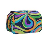 MIYMIYN Trousse à stylos double coque - Tissu Oxford recyclable, impressions d'art tendance, peut contenir 50 stylos, organiseur de fournitures scolaires et d'artistes, Imprimés tendance C, Mode