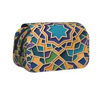 MIYMIYN Trousse à stylos double coque - Tissu Oxford recyclable, impressions d'art tendance, peut contenir 50 stylos, organiseur de fournitures scolaires et d'artistes, Imprimés de mode V, Mode