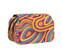 MIYMIYN Trousse à stylos double coque - Tissu Oxford recyclable, impressions d'art tendance, peut contenir 50 stylos, organiseur de fournitures scolaires et d'artistes, Imprimé mode E, Mode