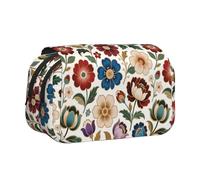 MIYMIYN Trousse à stylos double coque - Tissu Oxford recyclable, impressions d'art tendance, peut contenir 50 stylos, organiseur de fournitures scolaires et d'artistes, Porte-clés Fashion Prints, Mode