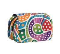 MIYMIYN Trousse à stylos double coque - Tissu Oxford recyclable, impressions d'art tendance, peut contenir 50 stylos, organiseur de fournitures scolaires et d'artistes, Imprimés tendance U, Mode