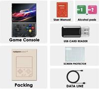 MIYOO Mini Plus Console de jeu portable rétro, écran IPS 3,5 pouces, mémoire extensible jusqu'à 128 Go, noir cristal, 64G