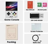 MIYOO Mini Plus Console de jeu portable rétro, écran IPS 3,5 pouces, mémoire extensible jusqu'à 128 Go, blanc, 64G