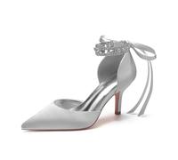 Miyoopark Femmes Confortables Chaussures De Mariée Fermé Soirée Pompes, M649 Argent, 43 EU