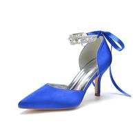 Miyoopark Femmes Confortables Chaussures De Mariée Fermé Soirée Pompes, M649 Bleu roi, 43 EU