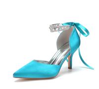Miyoopark Femmes Confortables Chaussures De Mariée Fermé Soirée Pompes, M649 Bleu Vert, 43 EU