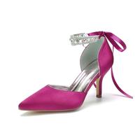 Miyoopark Femmes Confortables Chaussures De Mariée Fermé Soirée Pompes, M649 Fuchsia, 43 EU