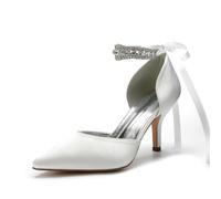 Miyoopark Femmes Confortables Chaussures De Mariée Fermé Soirée Pompes, M649 Ivoire, 43 EU