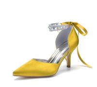 Miyoopark Femmes Confortables Chaussures De Mariée Fermé Soirée Pompes, M649 Jaune, 43 EU