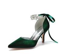 Miyoopark Femmes Confortables Chaussures De Mariée Fermé Soirée Pompes, M649 Vert foncé, 43 EU