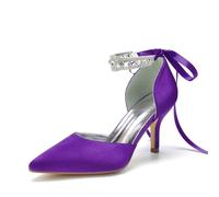 Miyoopark Femmes Confortables Chaussures De Mariée Fermé Soirée Pompes, M649 Violet foncé, 43 EU