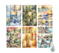 MiyouLuna Lot de 180 feuilles de papier de scrapbooking saisonnier, lot d'éphémères naturelles pour journal intime et journaux indésirables, kit de scrapbooking avec ruban adhésif