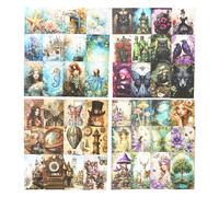 MiyouLuna Lot de 4 autocollants Washi fantaisie pour scrapbooking, loisirs cr atifs, mini-journal, fournitures et ph m res