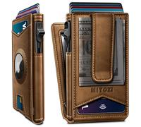 miyozi Airtag - Portefeuille pour homme avec pince à billets et 9 cartes de crédit pop-up avec fenêtre d'identité, blocage RFID, coque en métal, fermeture magnétique, poche avant, boîte cadeau, Œil de