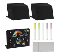 MIYUANGKJ 20pcs Petit Tableau Noir 10 * 7.5cm Mini Panneau d'Affichage Petit Signe de Tableau Noir Est Facile à Écrire Effacer Mini Tableau de Message pour Mariage Fête Tableau de Table
