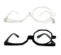 MIYUI JAPAN 2 Paires de Lunettes de Lecture de Maquillage à Loupe - Lunettes Cosmétiques Rabattables pour Femmes