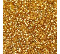 Miyuki DELICA Lot de 5 g de perles de rocaille, taille 11/0, doublé d'argent doré (# DB0042), Japon, verre