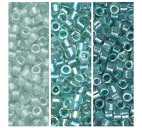Miyuki Delica Lot de Perles de rocailles Taille 11/0, Collection Seafoam Mist - DB078, DB079, DB084-3 Tubes de 7,2 g