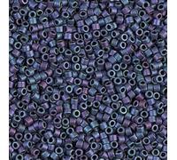 Miyuki DELICA Perles de rocailles, violet métallisé mat doré iris (DB1054), verre, Japon (5 g)