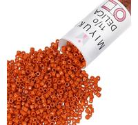 Miyuki Delica Seed Beads, 11/0 Size, DB2352 Duracoat Orange Rust, 7.2 Grams