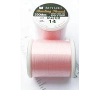 Miyuki Fil à perler en nylon, rose (14), verre, Japon (0,2 mm (B))